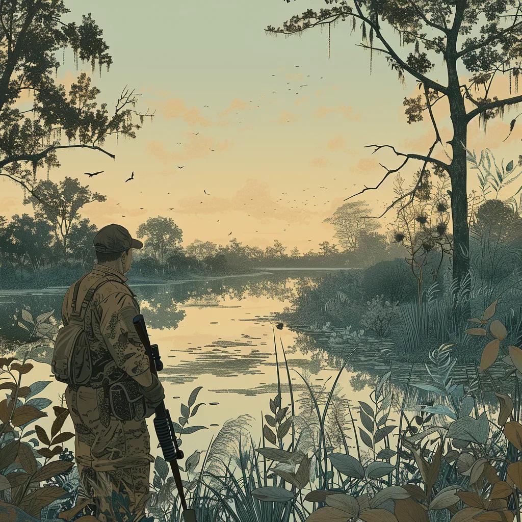 Hunter practicing responsible hunting ethics in a Texas landscape